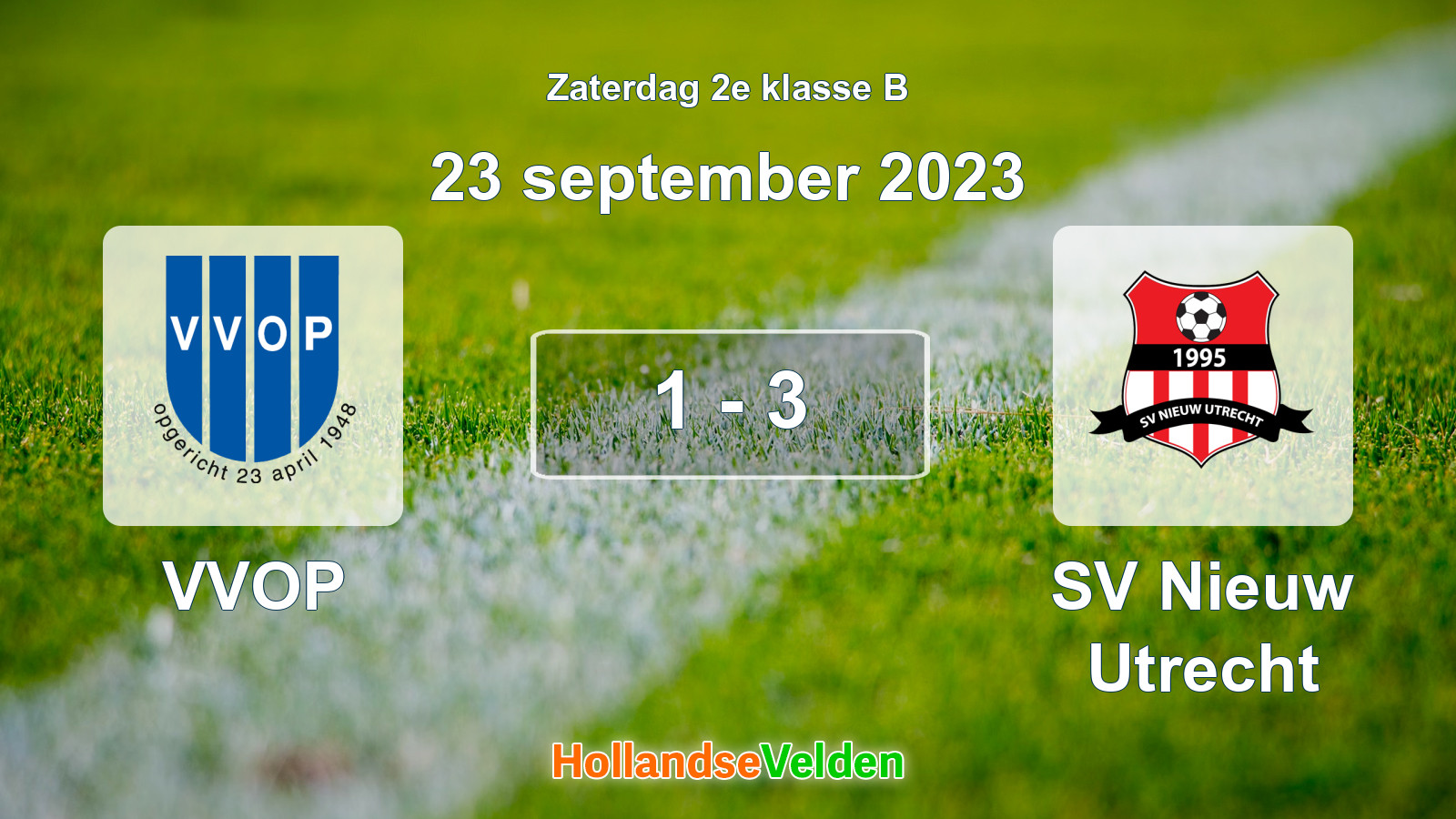 Gespeelde wedstrijd: VVOP - SV Nieuw Utrecht 1 - 3 (23 september 2023)