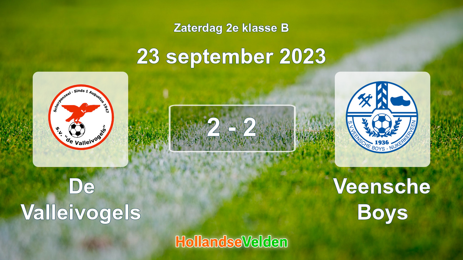Gespeelde wedstrijd: De Valleivogels - Veensche Boys 2 - 2 (23 september 2023)