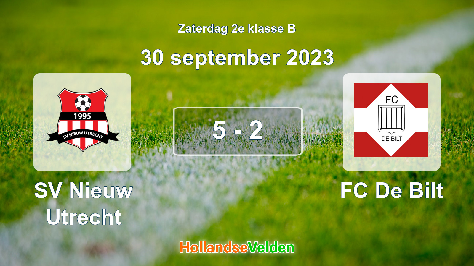 Gespeelde wedstrijd: SV Nieuw Utrecht - FC De Bilt 5 - 2 (30 september 2023)