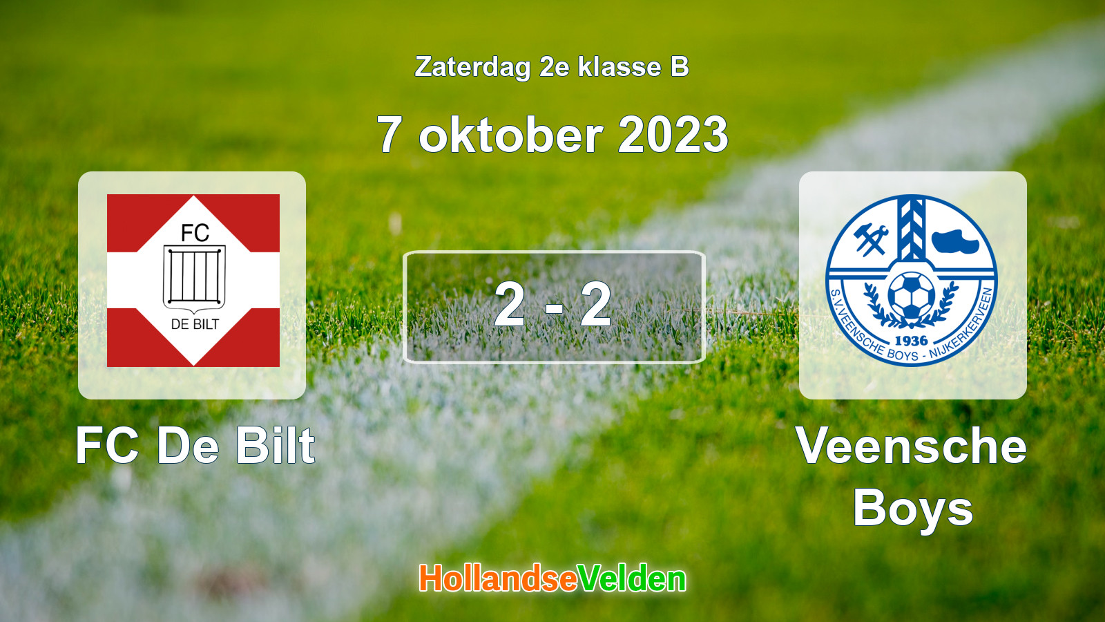 Gespeelde wedstrijd: FC De Bilt - Veensche Boys 2 - 2 (7 oktober 2023)
