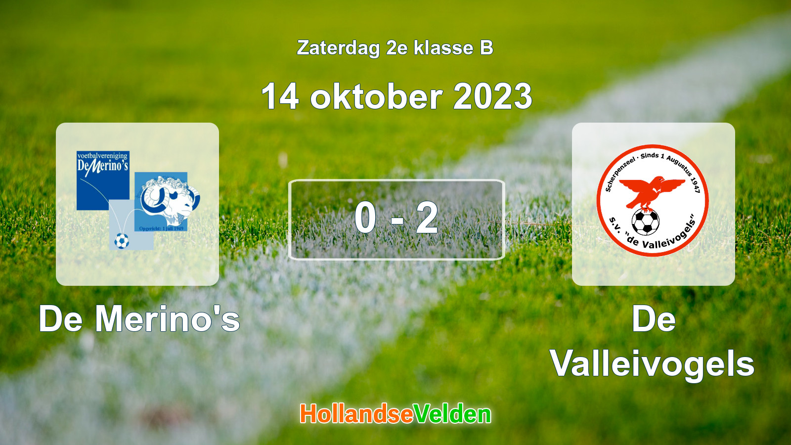 Gespeelde wedstrijd: De Merino's - De Valleivogels 0 - 2 (14 oktober 2023)