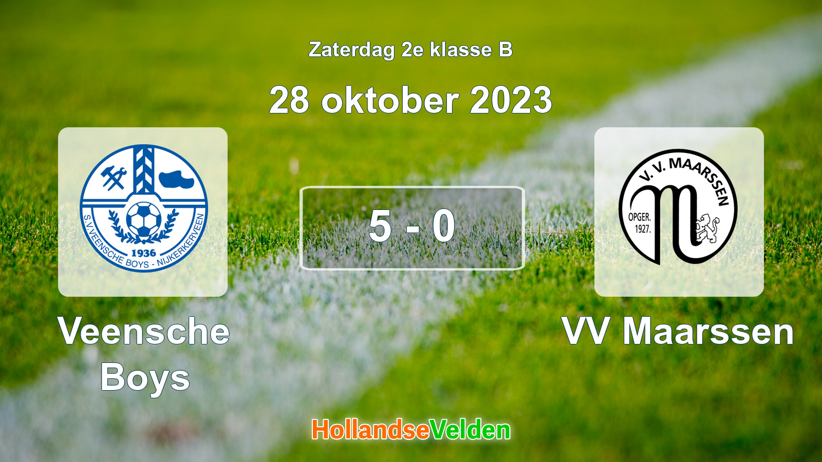 Gespeelde wedstrijd: Veensche Boys - VV Maarssen 5 - 0 (28 oktober 2023)