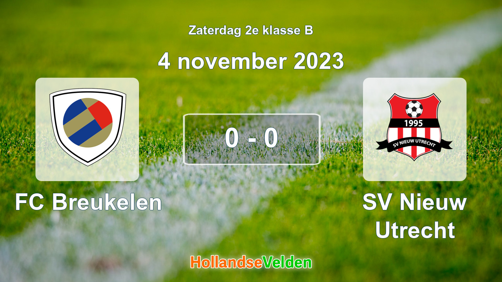 Gespeelde wedstrijd: FC Breukelen - SV Nieuw Utrecht 0 - 0 (4 november 2023)