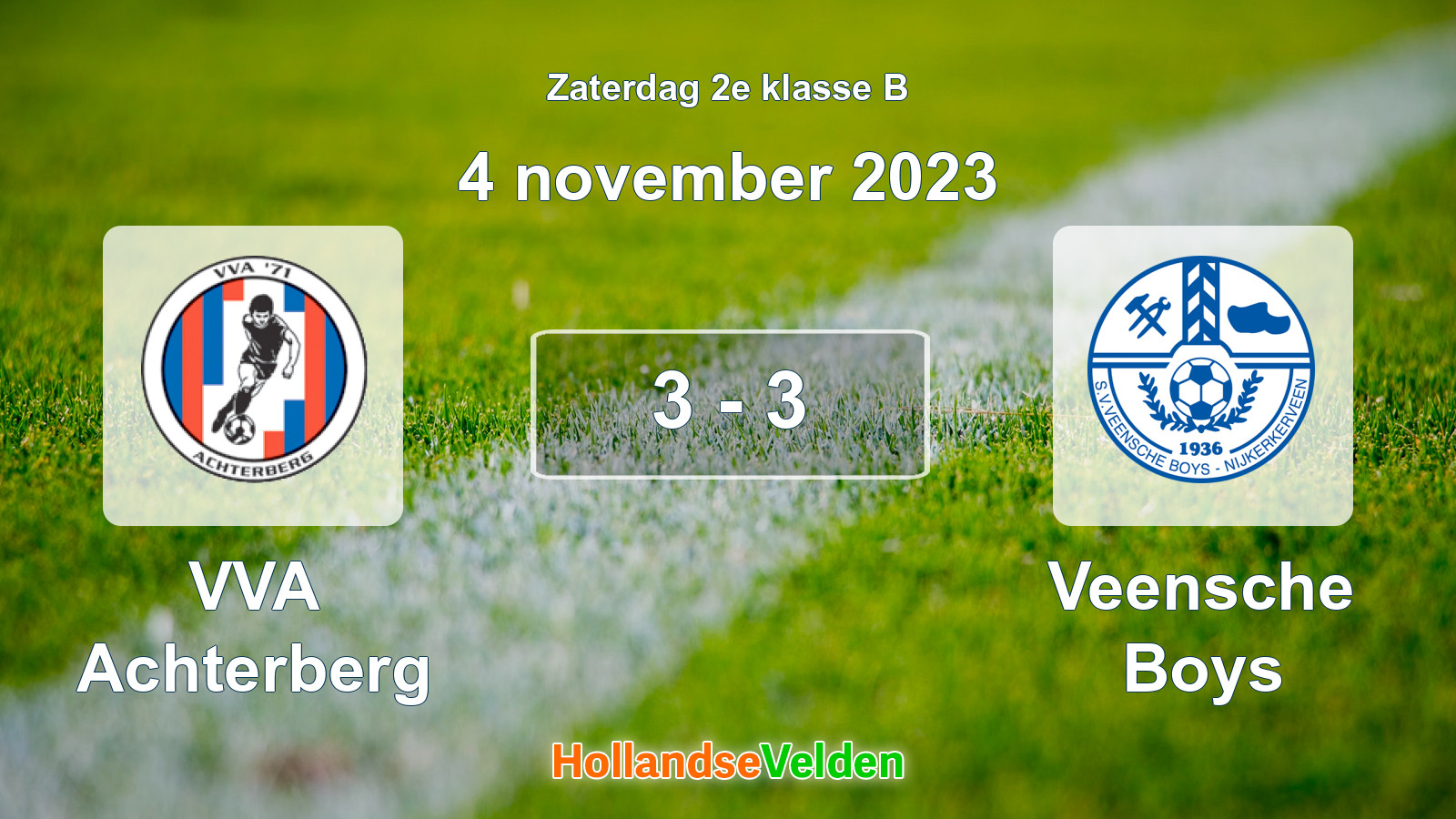 Gespeelde wedstrijd: VVA Achterberg - Veensche Boys 3 - 3 (4 november 2023)