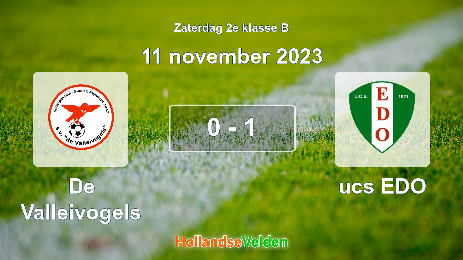 Gespeelde wedstrijd: De Valleivogels - ucs EDO 0 - 1 (11 november 2023)