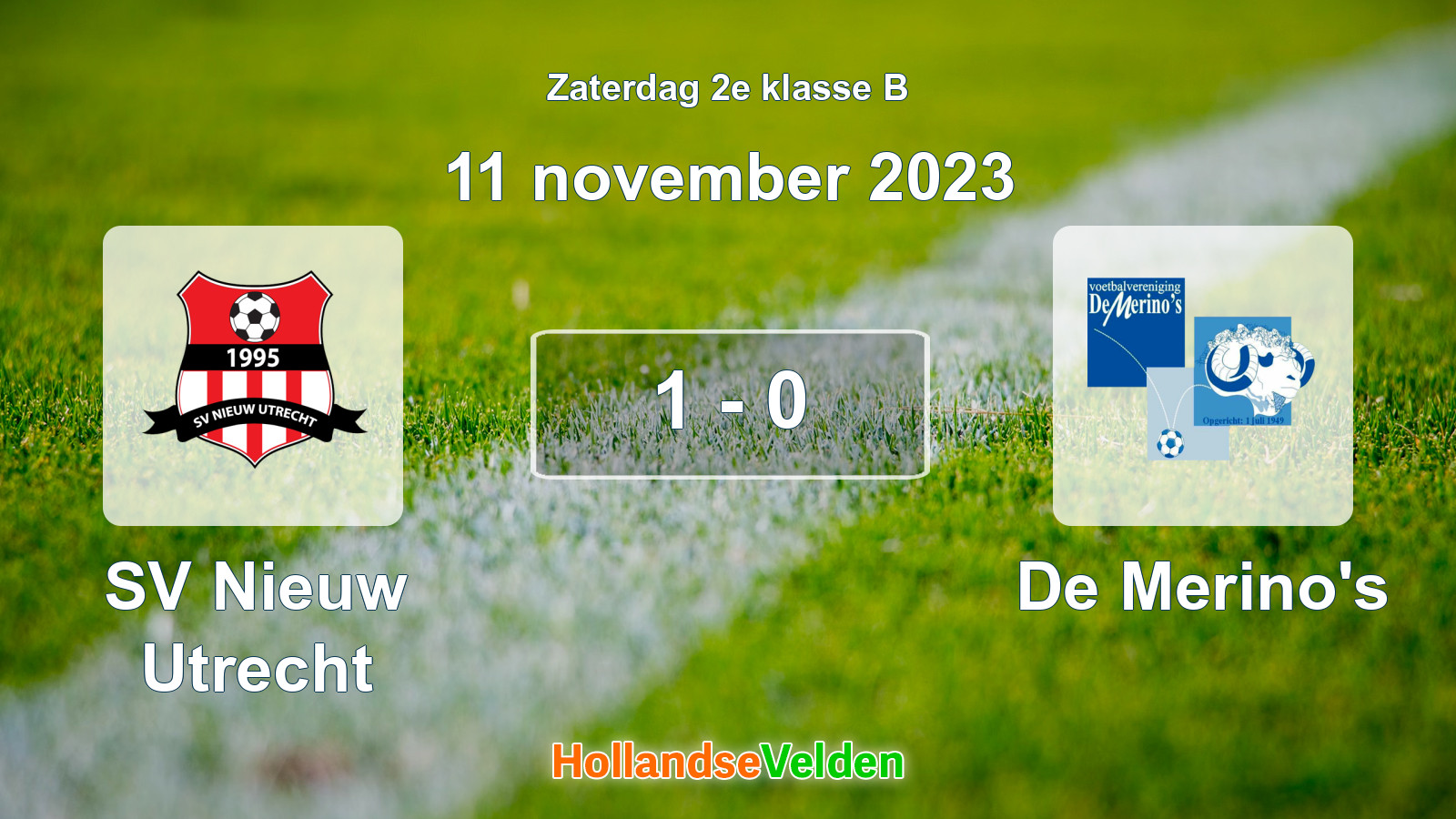 Gespeelde wedstrijd: SV Nieuw Utrecht - De Merino's 1 - 0 (11 november 2023)