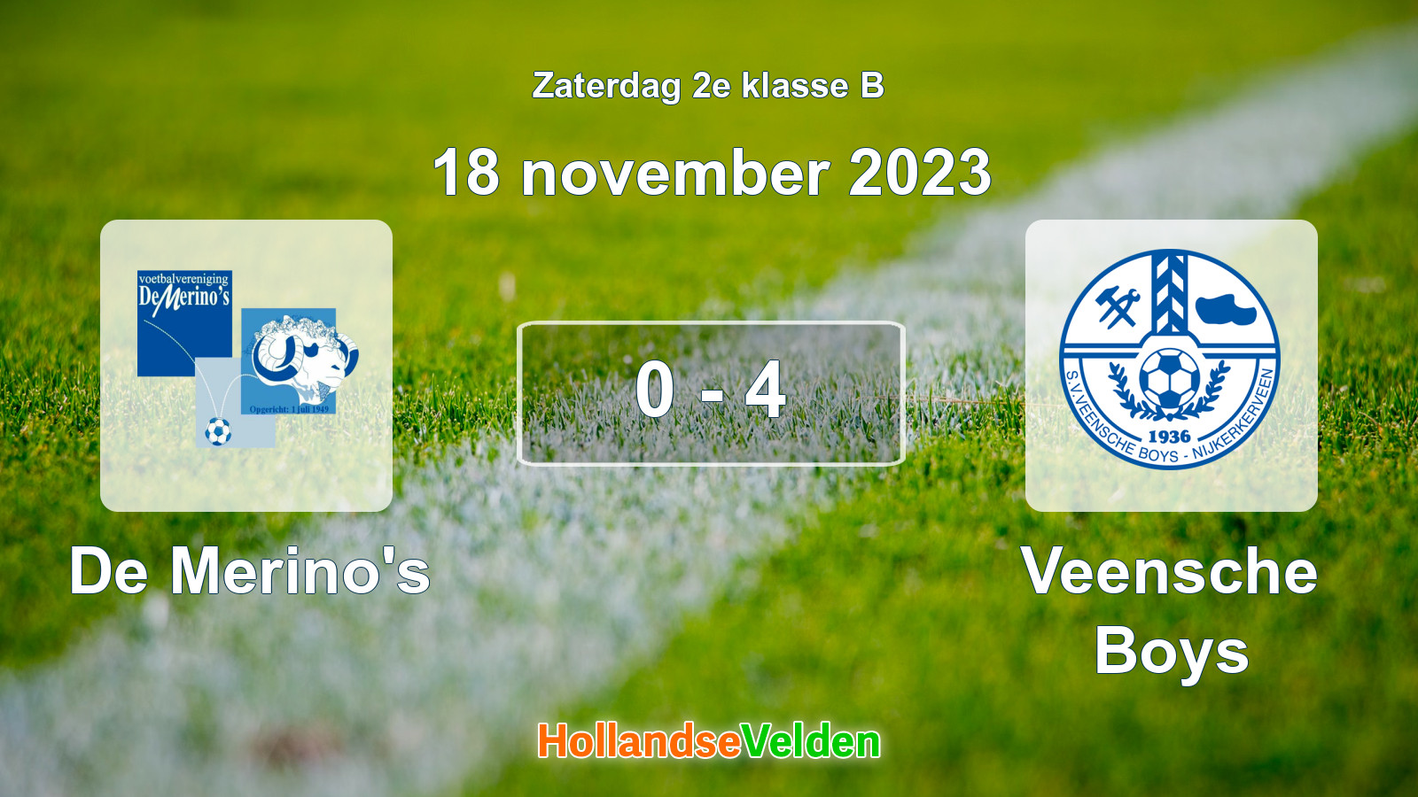 Gespeelde wedstrijd: De Merino's - Veensche Boys 0 - 4 (18 november 2023)