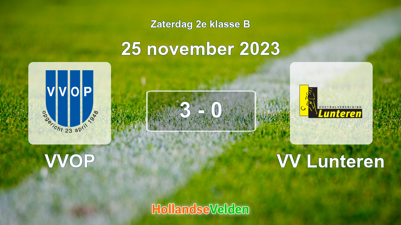 Gespeelde wedstrijd: VVOP - VV Lunteren 3 - 0 (25 november 2023)