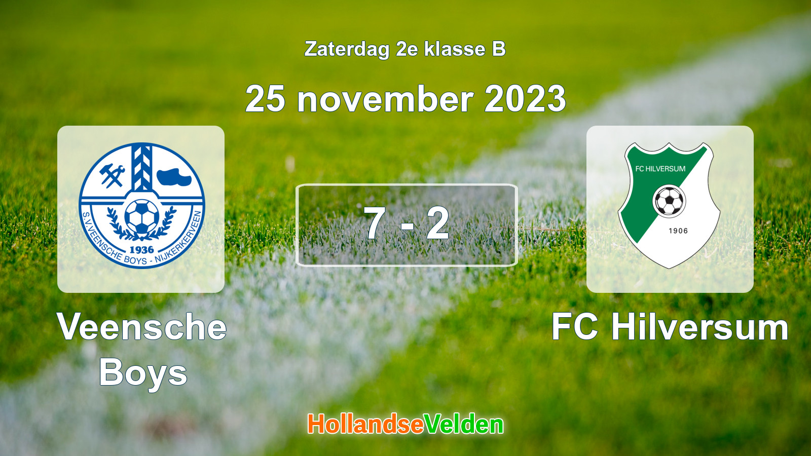 Gespeelde wedstrijd: Veensche Boys - FC Hilversum 7 - 2 (25 november 2023)