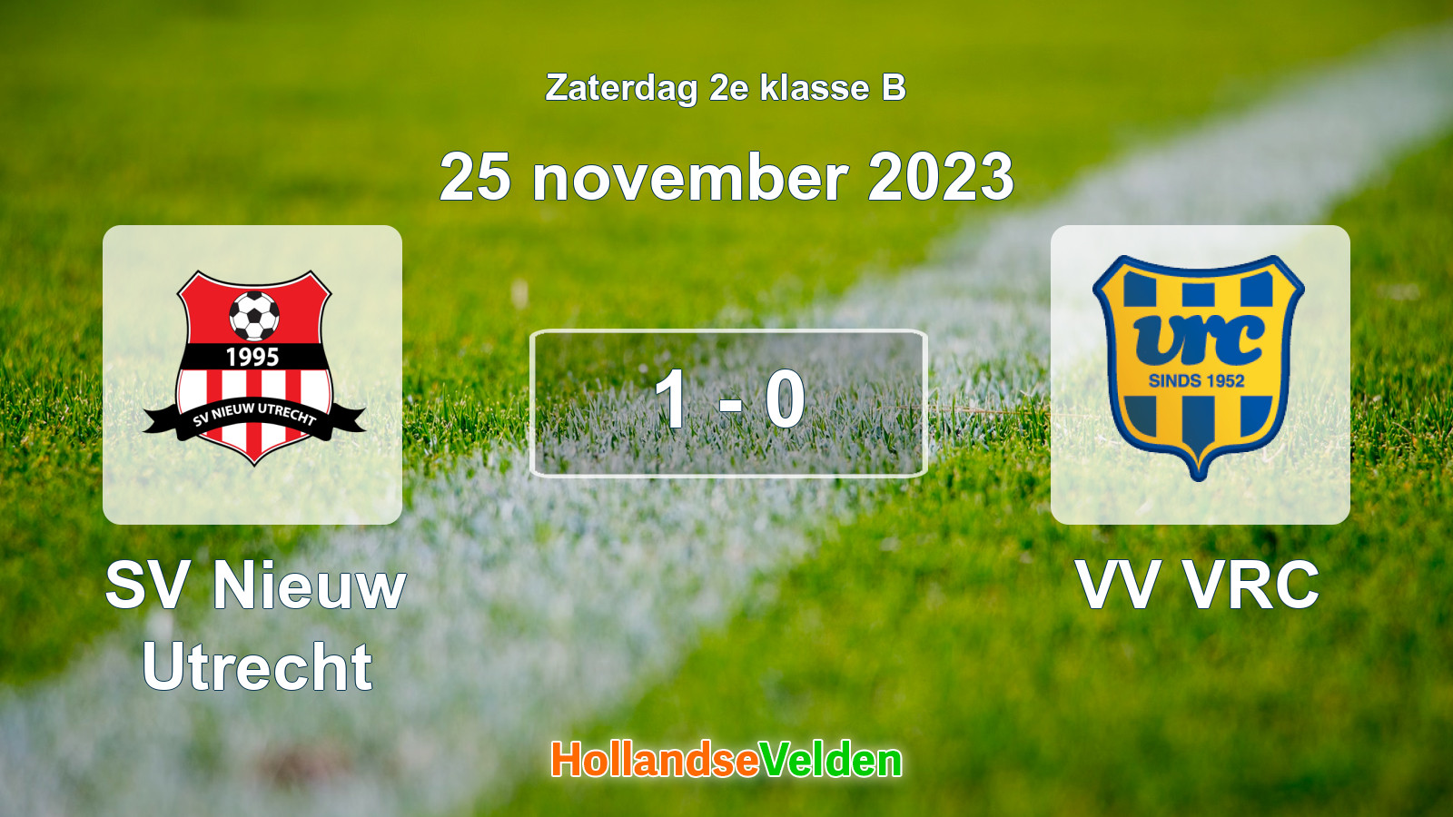 Gespeelde wedstrijd: SV Nieuw Utrecht - VV VRC 1 - 0 (25 november 2023)