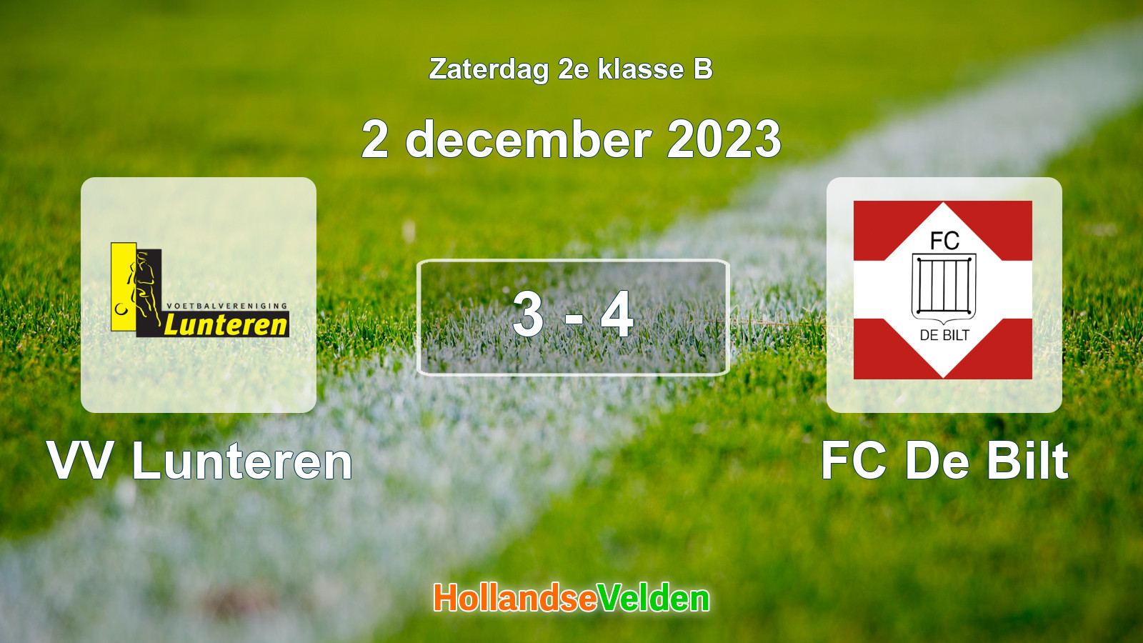 Gespeelde wedstrijd: VV Lunteren - FC De Bilt 3 - 4 (2 december 2023)