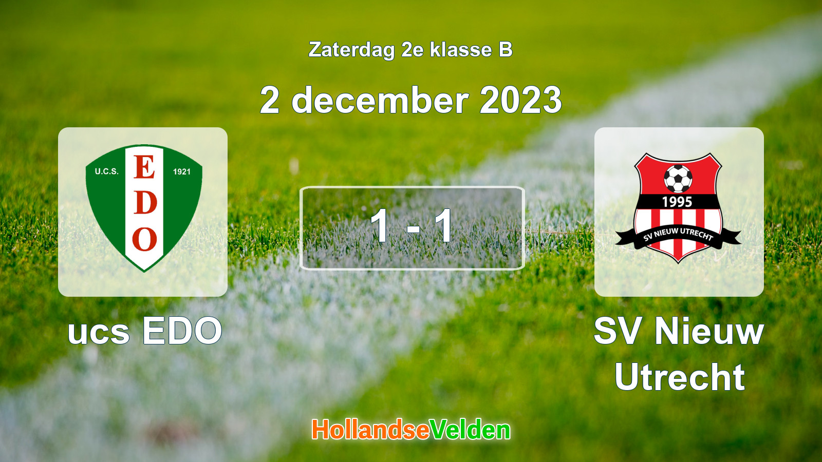 Gespeelde wedstrijd: ucs EDO - SV Nieuw Utrecht 1 - 1 (2 december 2023)