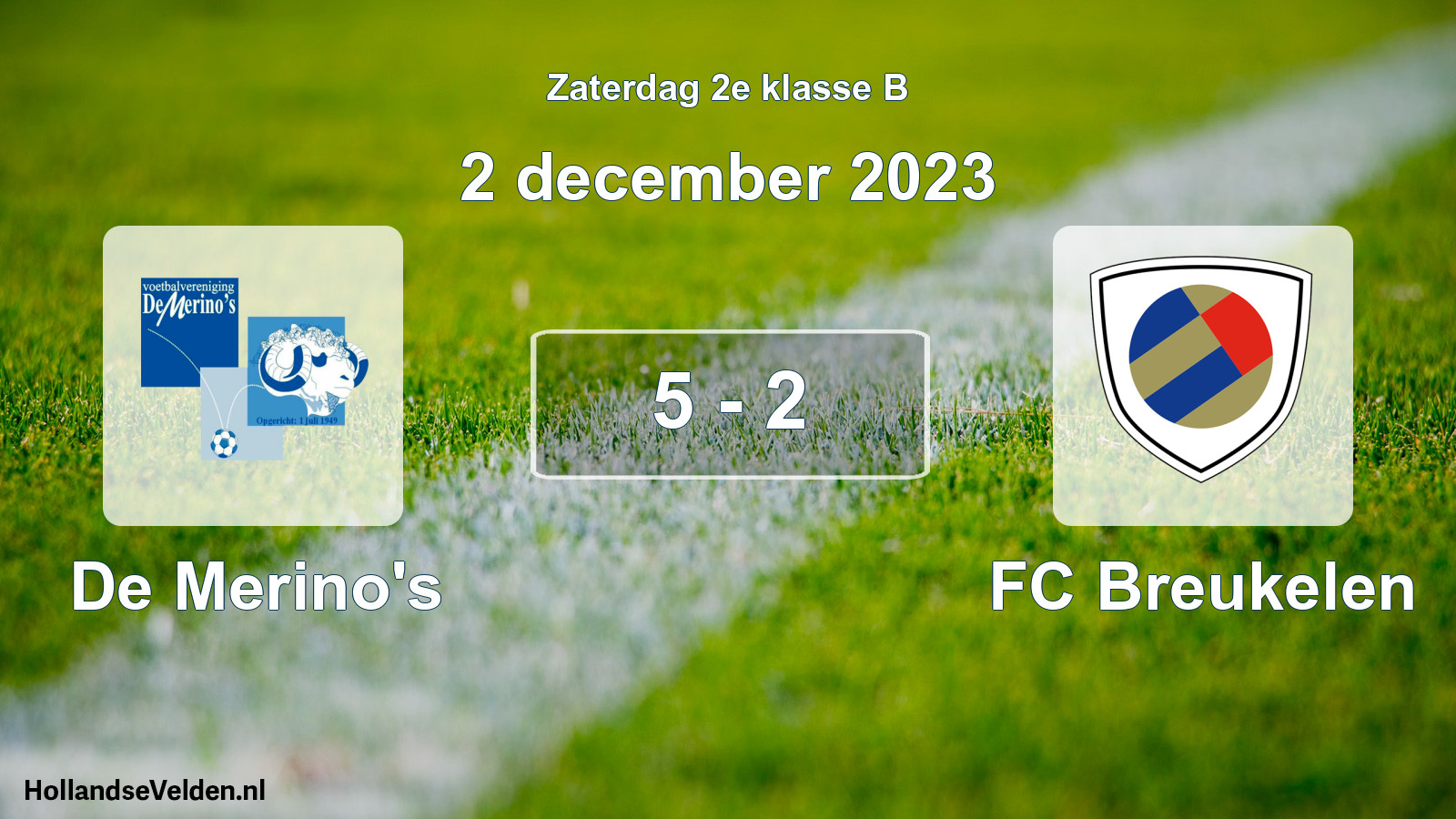 Gespeelde wedstrijd: De Merino's - FC Breukelen 5 - 2 (2 december 2023)