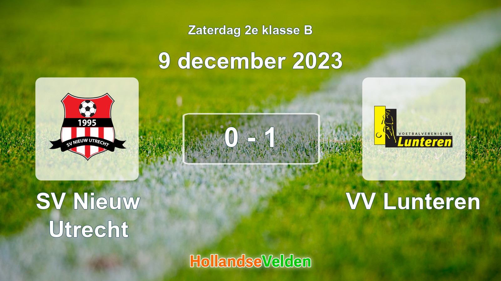 Gespeelde wedstrijd: SV Nieuw Utrecht - VV Lunteren 0 - 1 (9 december 2023)