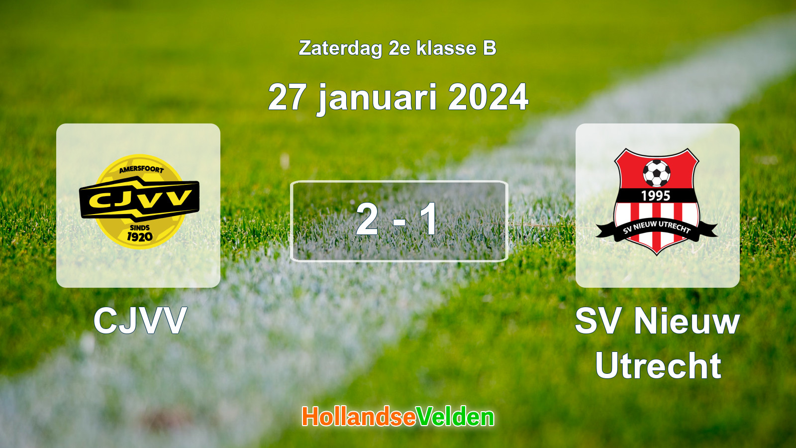 Gespeelde wedstrijd: CJVV - SV Nieuw Utrecht 2 - 1 (27 januari 2024)
