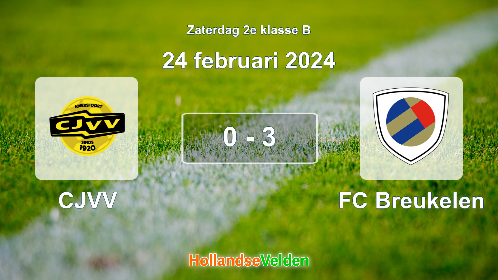 Gespeelde wedstrijd: CJVV - FC Breukelen 0 - 3 (24 februari 2024)