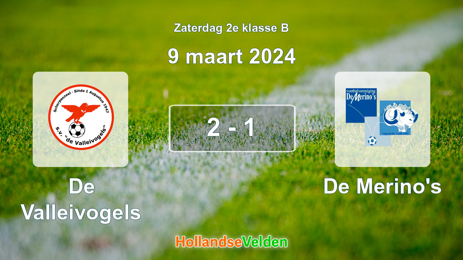 Gespeelde wedstrijd: De Valleivogels - De Merino's 2 - 1 (9 maart 2024)