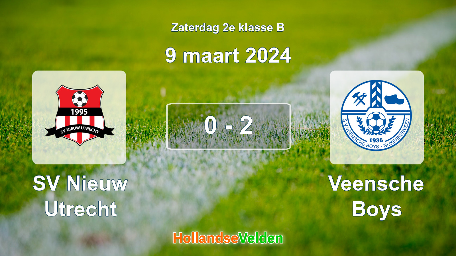 Gespeelde wedstrijd: SV Nieuw Utrecht - Veensche Boys 0 - 2 (9 maart 2024)