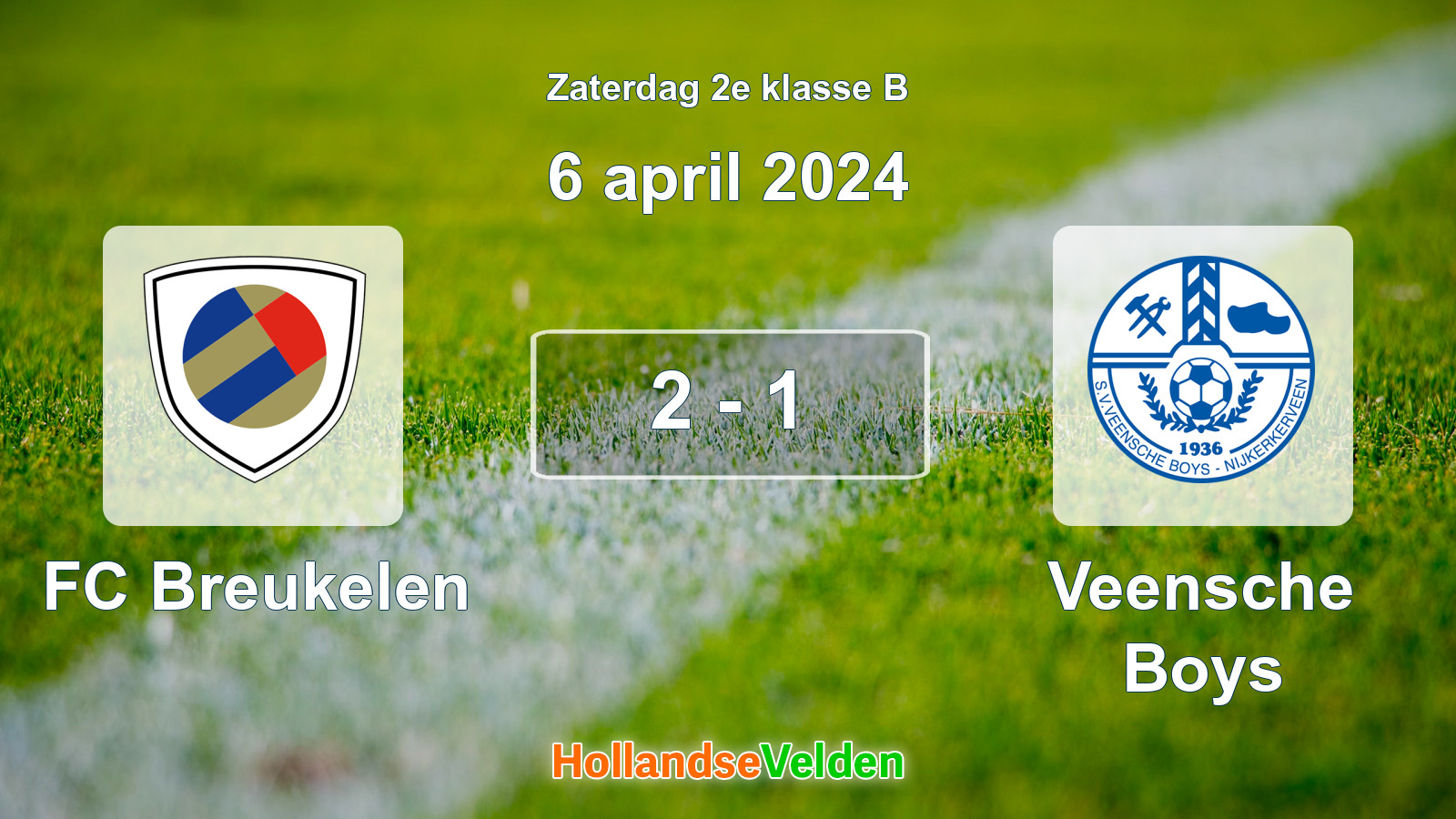 Gespeelde wedstrijd: FC Breukelen - Veensche Boys 2 - 1 (6 april 2024)