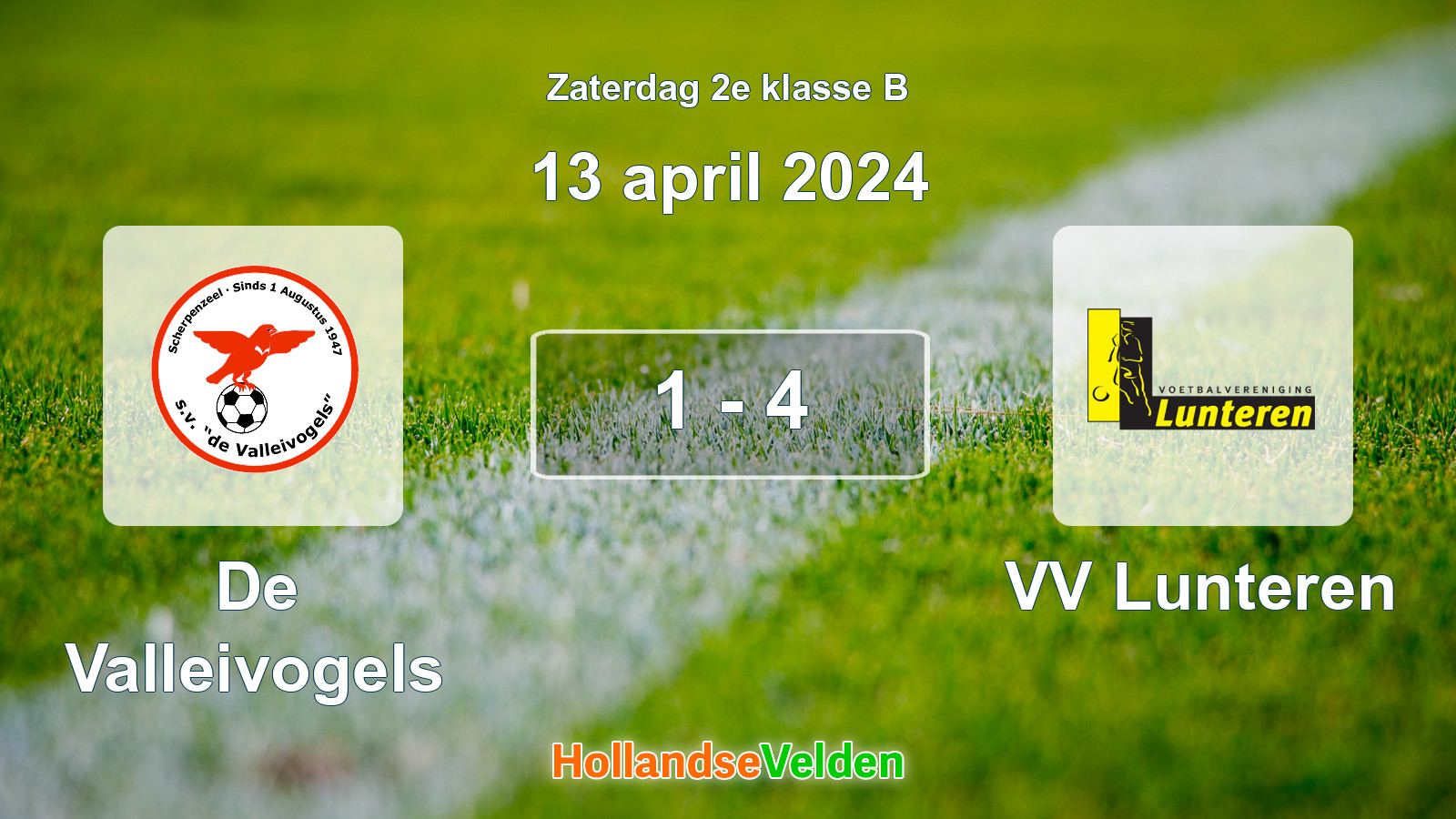Gespeelde wedstrijd: De Valleivogels - VV Lunteren 1 - 4 (13 april 2024)