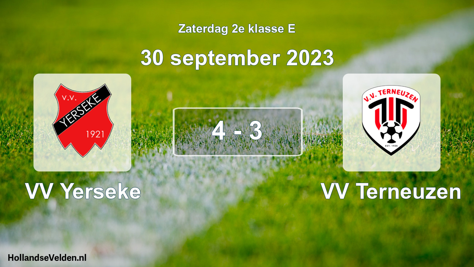 Gespeelde wedstrijd: VV Yerseke - VV Terneuzen 4 - 3 (30 september 2023)
