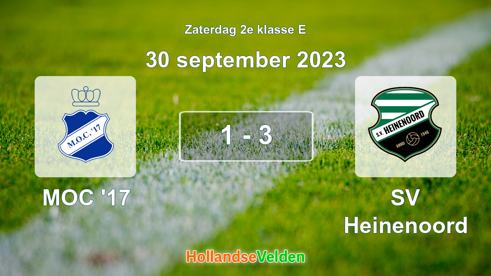 Gespeelde wedstrijd: MOC '17 - SV Heinenoord 1 - 3 (30 september 2023)