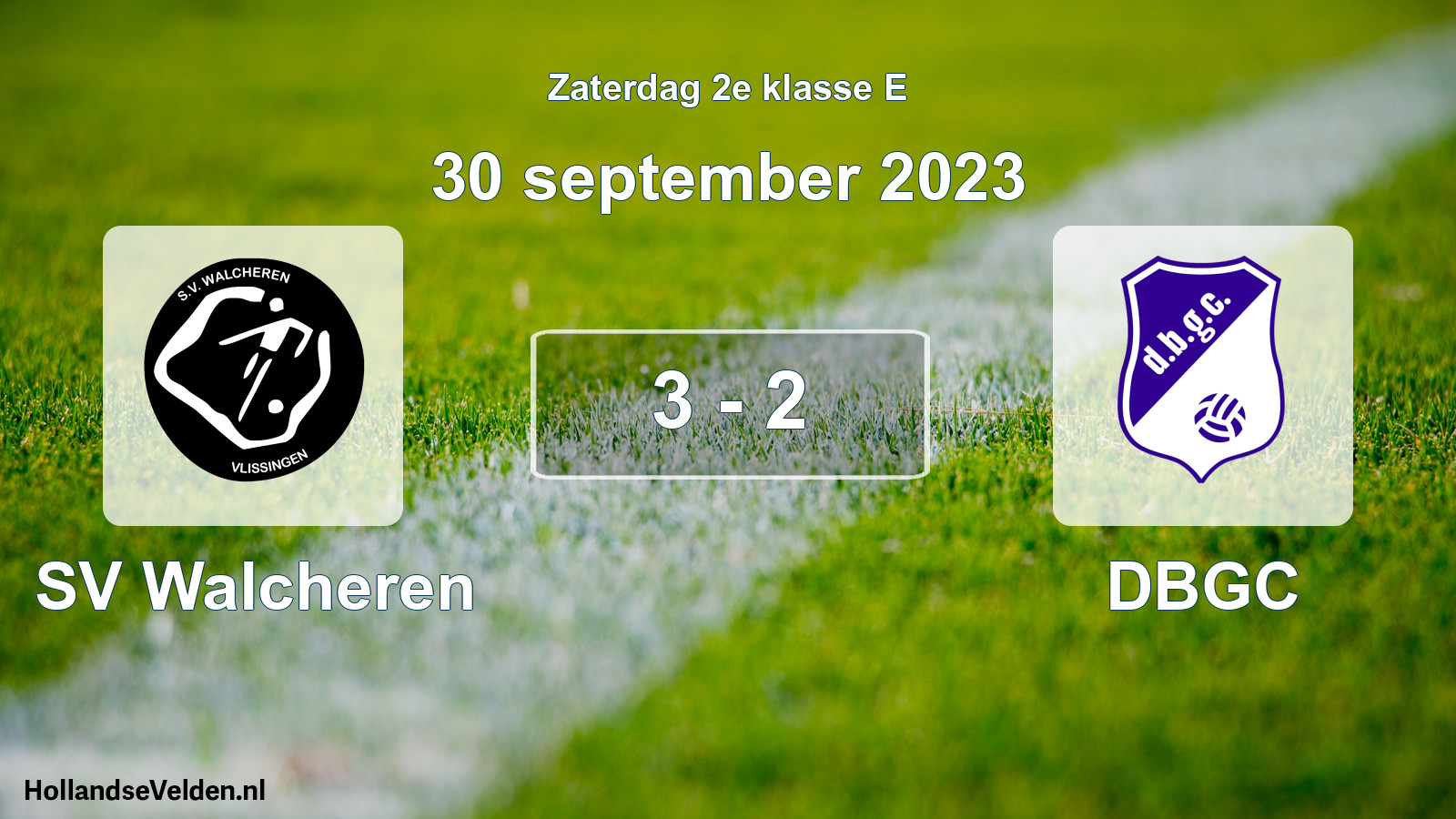 Gespeelde wedstrijd: SV Walcheren - DBGC 3 - 2 (30 september 2023)