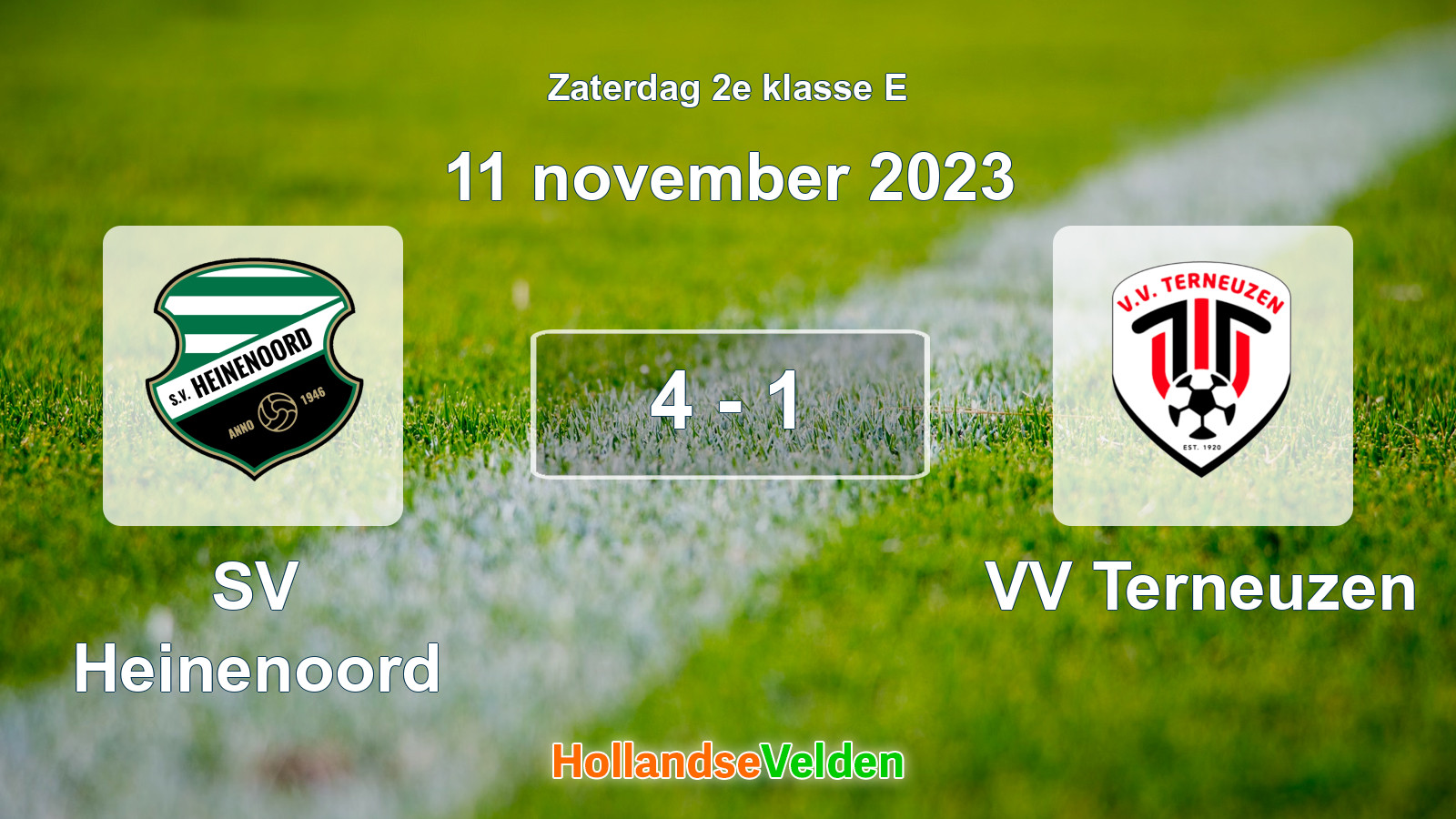 Gespeelde wedstrijd: SV Heinenoord - VV Terneuzen 4 - 1 (11 november 2023)