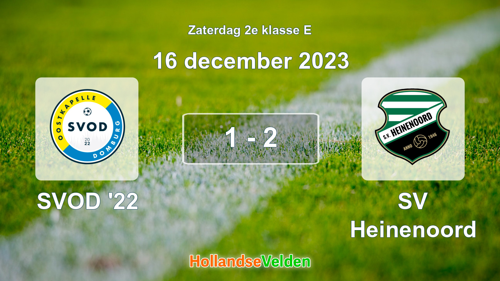 Gespeelde wedstrijd: SVOD '22 - SV Heinenoord 1 - 2 (16 december 2023)