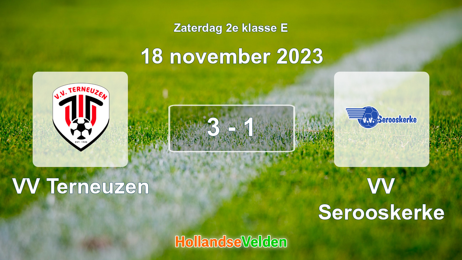 Gespeelde wedstrijd: VV Terneuzen - VV Serooskerke 3 - 1 (18 november 2023)