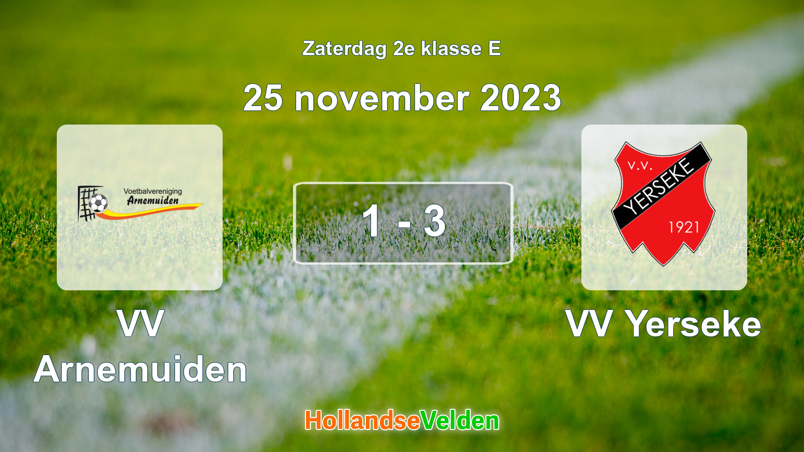 Gespeelde wedstrijd: VV Arnemuiden - VV Yerseke 1 - 3 (25 november 2023)