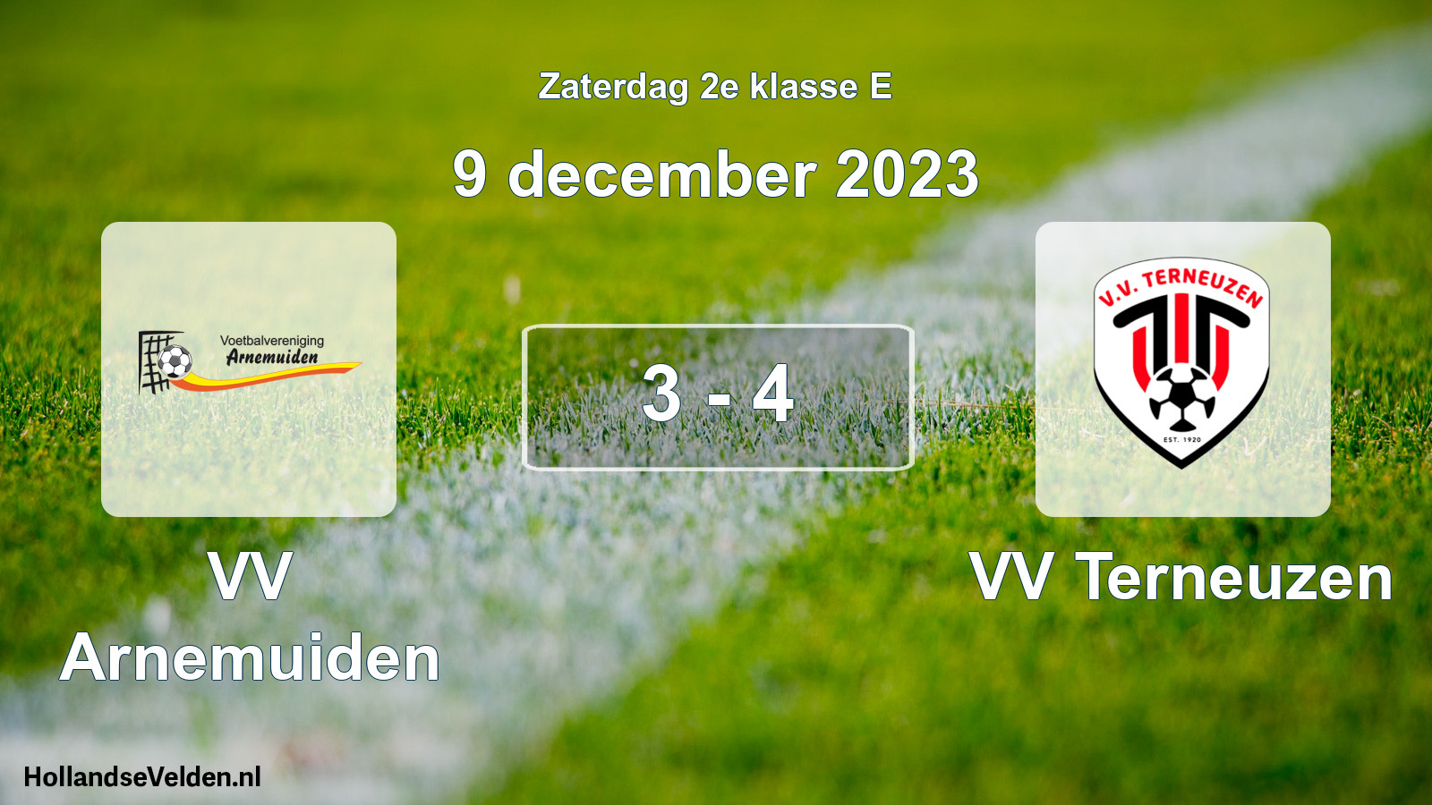 Gespeelde wedstrijd: VV Arnemuiden - VV Terneuzen 3 - 4 (9 december 2023)