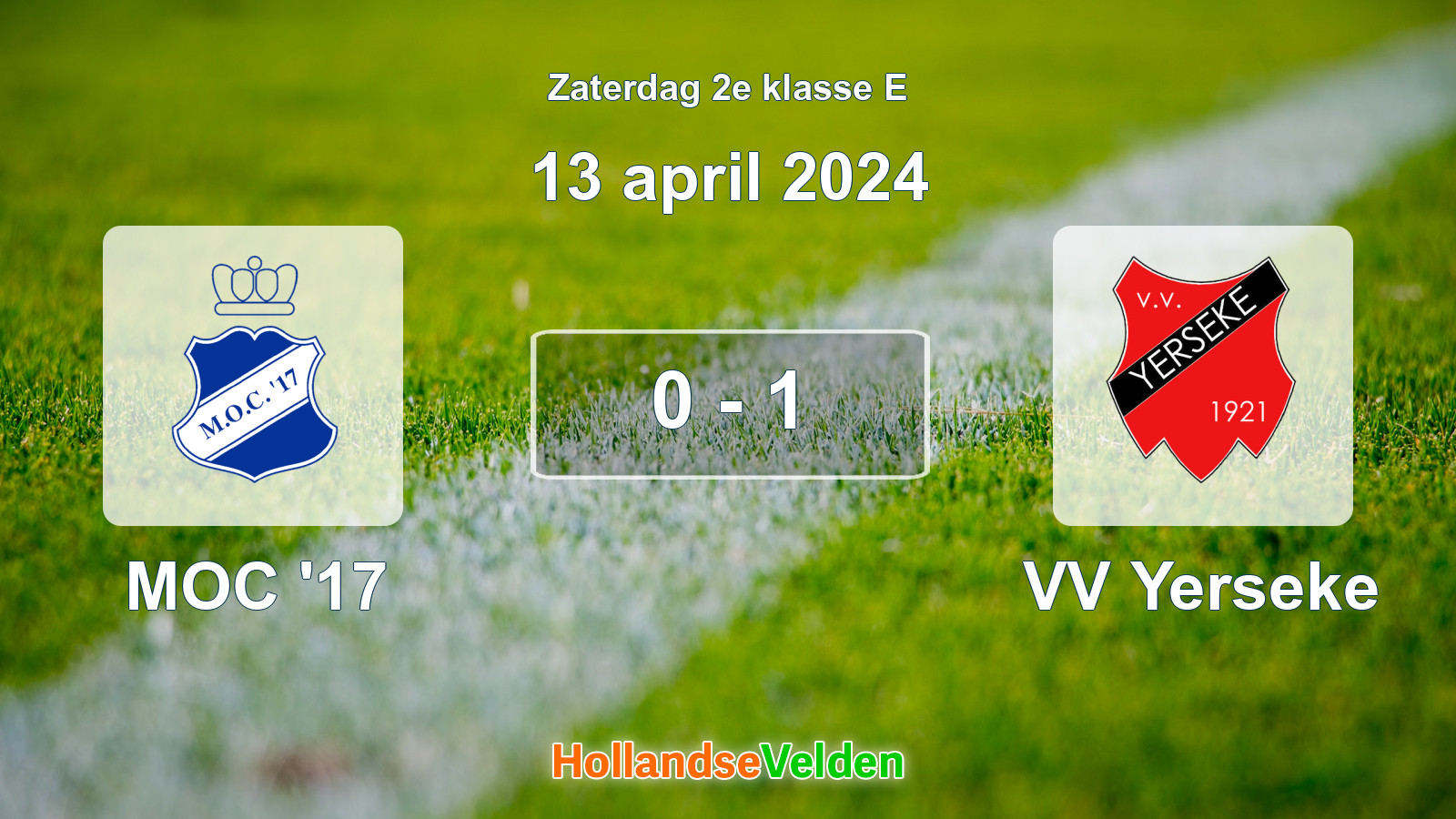 Gespeelde wedstrijd: MOC '17 - VV Yerseke 0 - 1 (13 april 2024)
