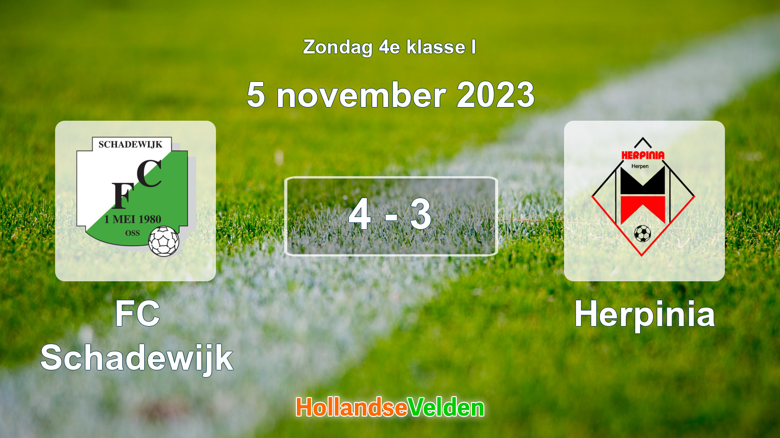 Gespeelde wedstrijd: FC Schadewijk - Herpinia 4 - 3 (5 november 2023)