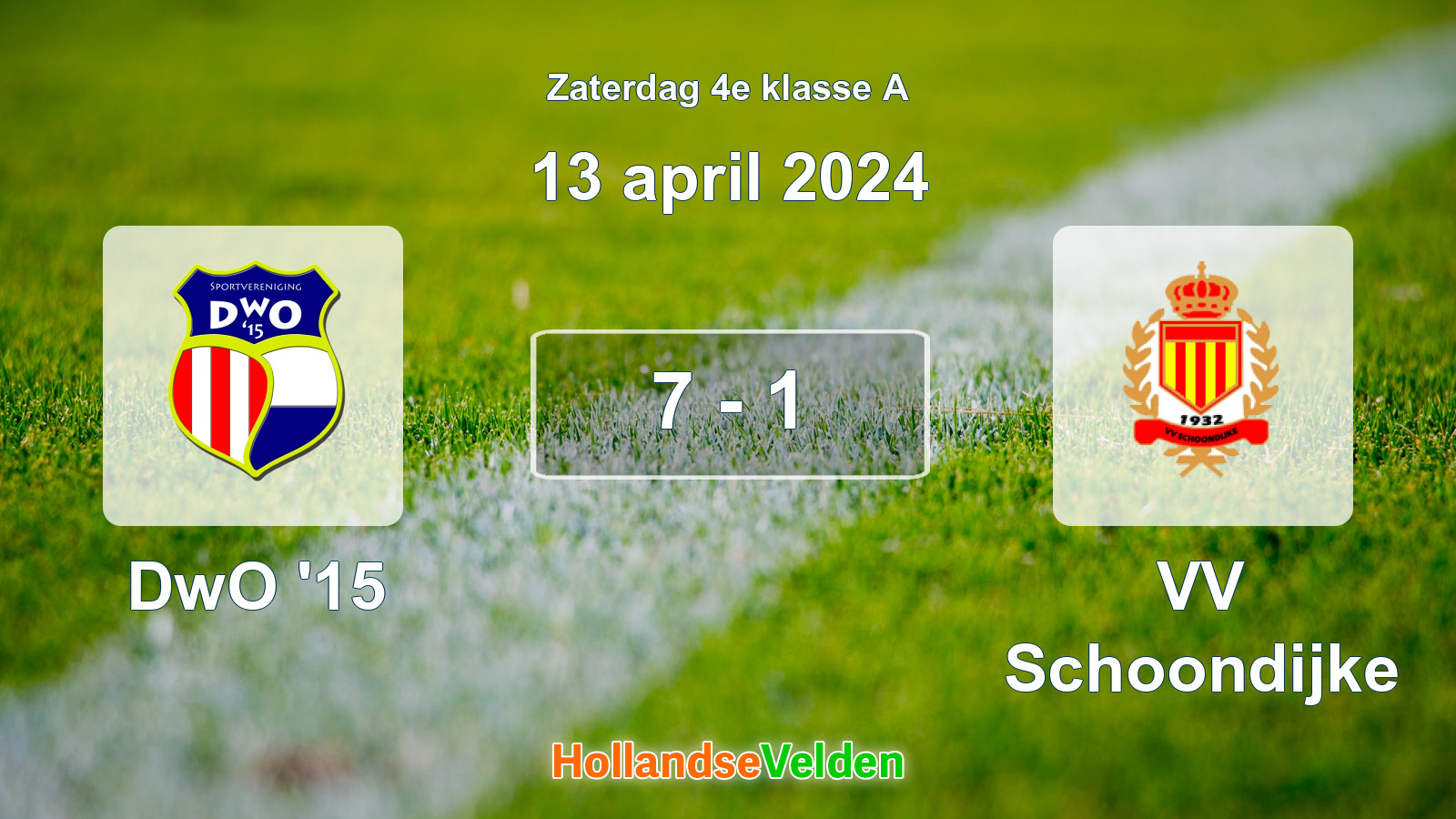 Gespeelde wedstrijd: DwO '15 - VV Schoondijke 7 - 1 (13 april 2024)