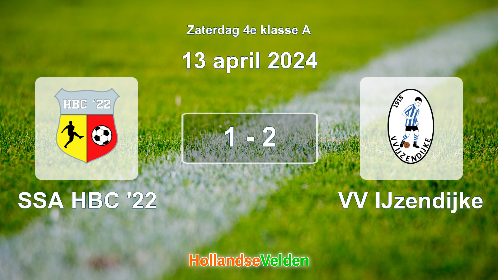 Gespeelde wedstrijd: SSA HBC '22 - VV IJzendijke 1 - 2 (13 april 2024)
