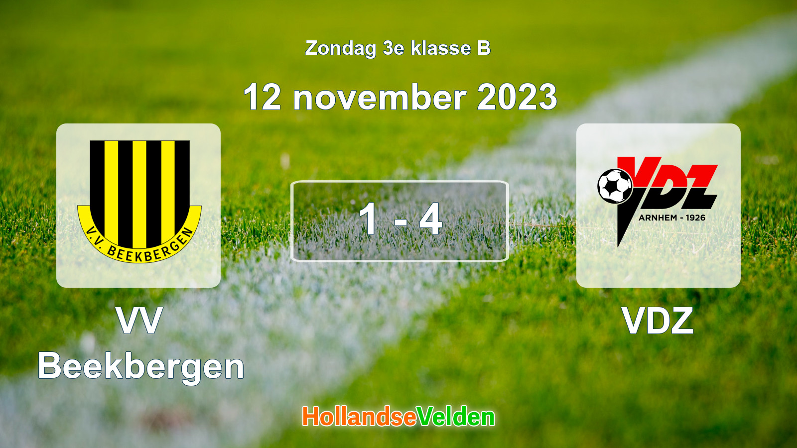 Gespeelde wedstrijd: VV Beekbergen - VDZ 1 - 4 (12 november 2023)