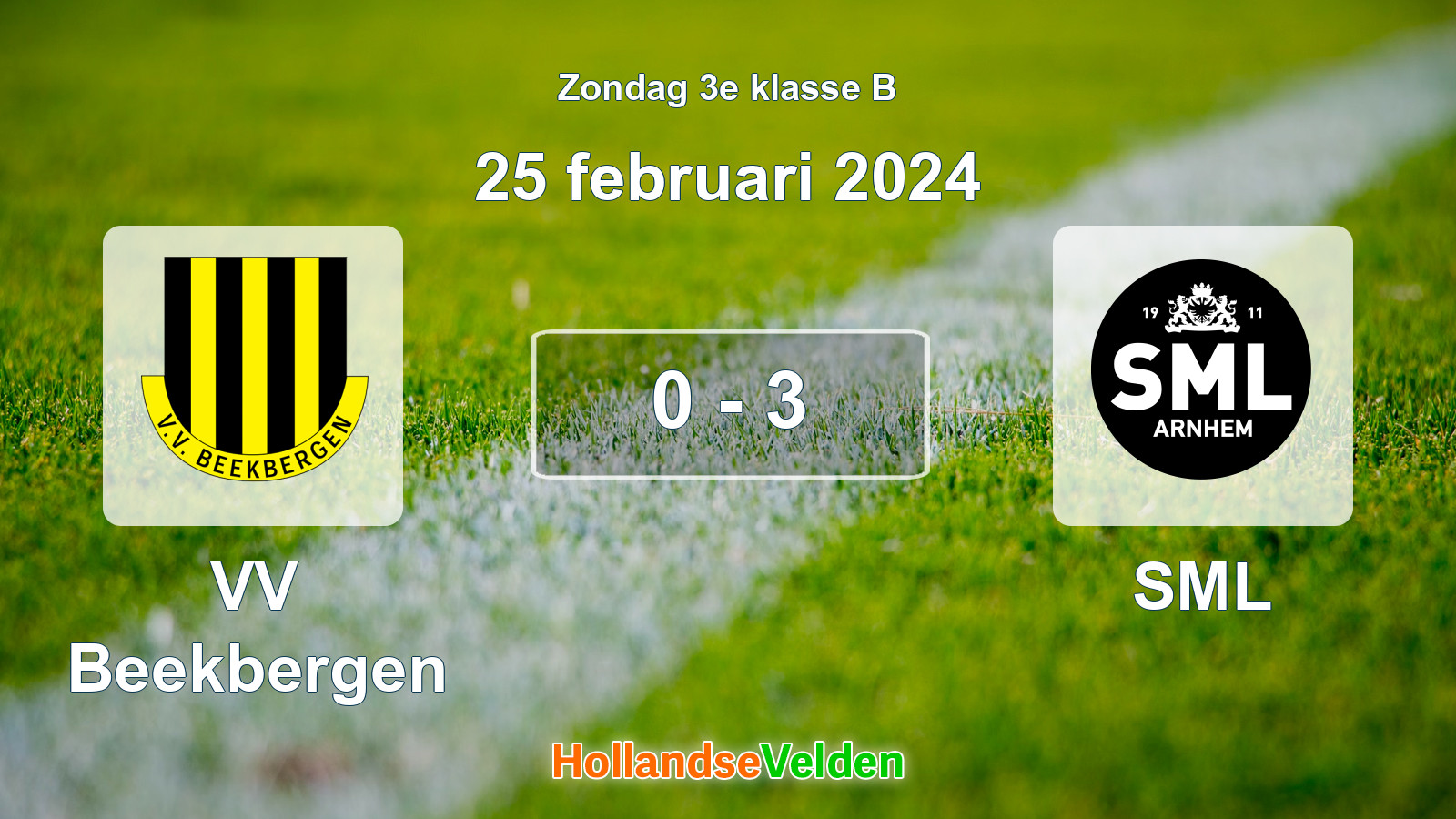 Gespeelde wedstrijd: VV Beekbergen - SML 0 - 3 (25 februari 2024)