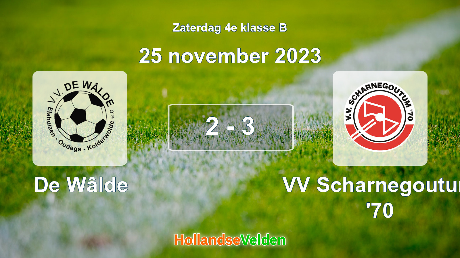 Gespeelde wedstrijd: De Wâlde - VV Scharnegoutum '70 2 - 3 (25 november 2023)