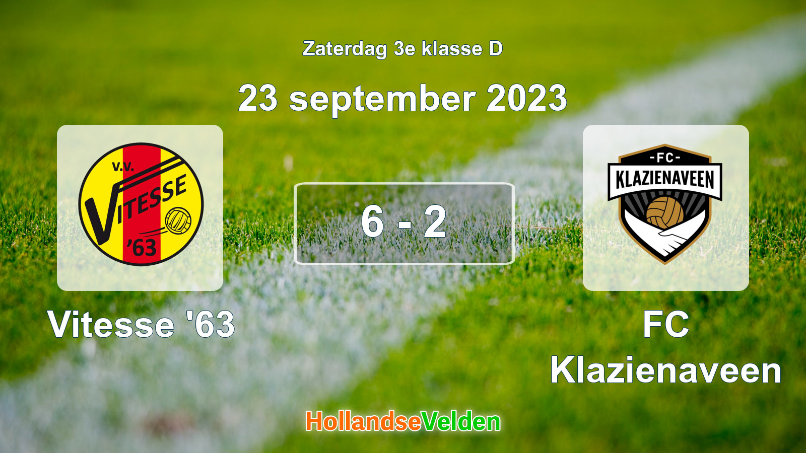 Gespeelde wedstrijd: Vitesse '63 - FC Klazienaveen 6 - 2 (23 september 2023)