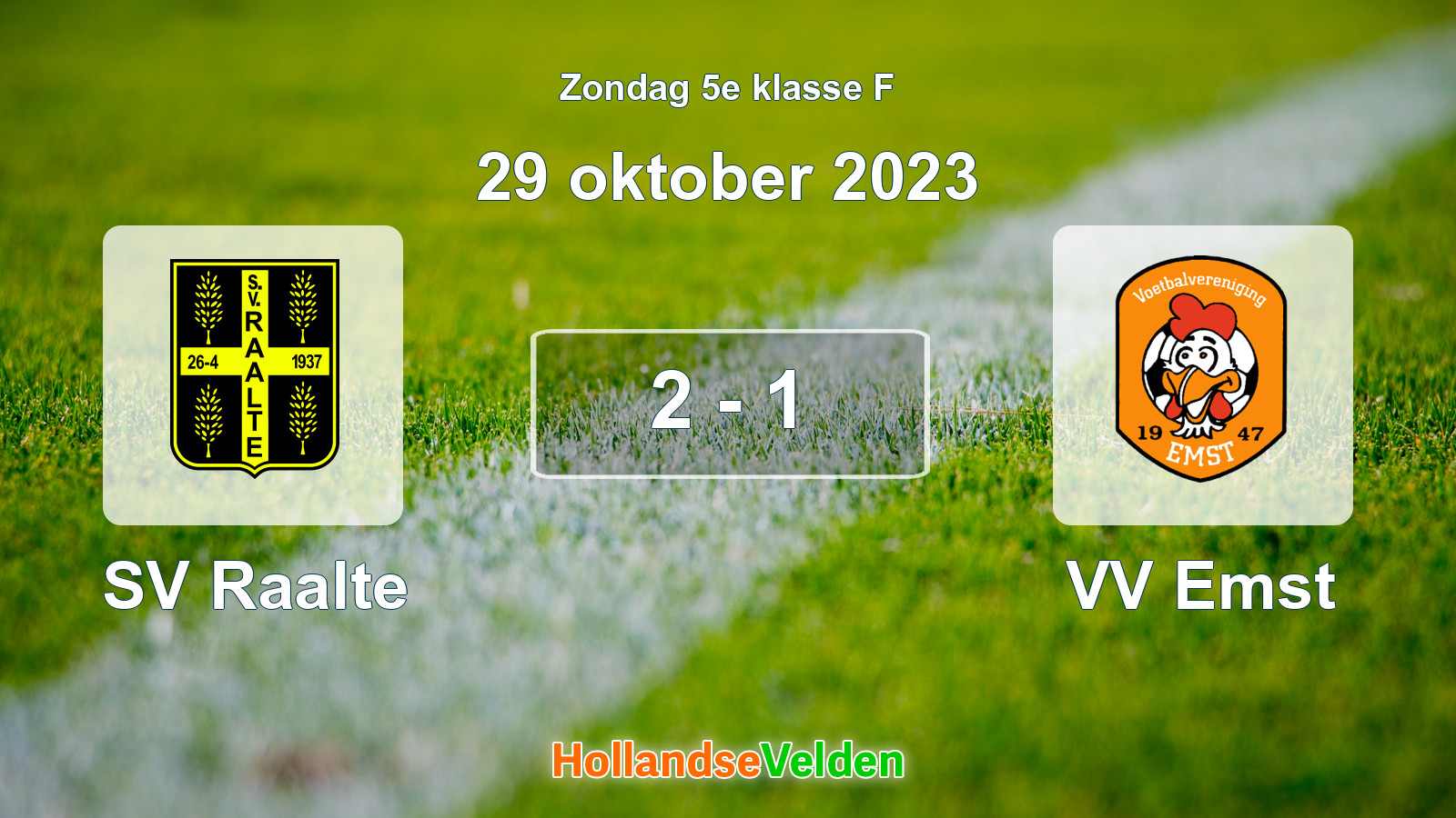 Gespeelde wedstrijd: SV Raalte - VV Emst 2 - 1 (29 oktober 2023)