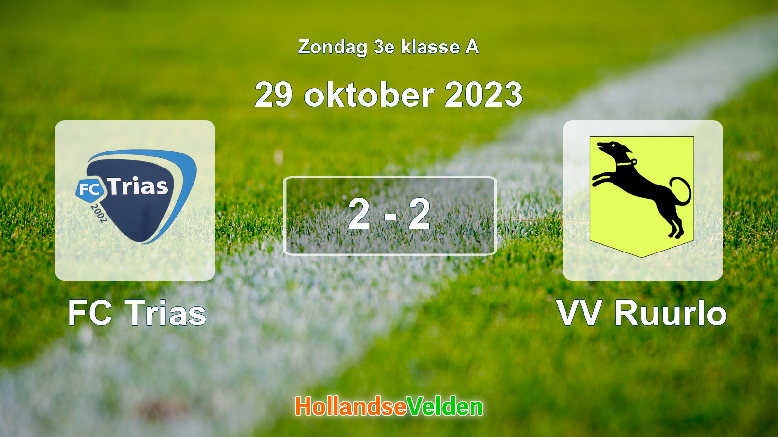 Gespeelde wedstrijd: FC Trias - VV Ruurlo 2 - 2 (29 oktober 2023)