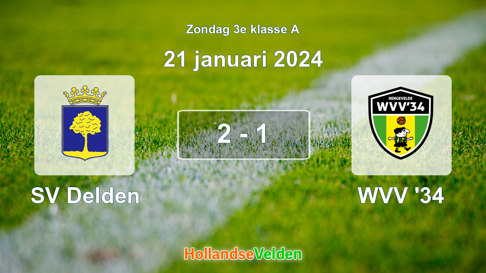 Gespeelde wedstrijd: SV Delden - WVV '34 2 - 1 (21 januari 2024)
