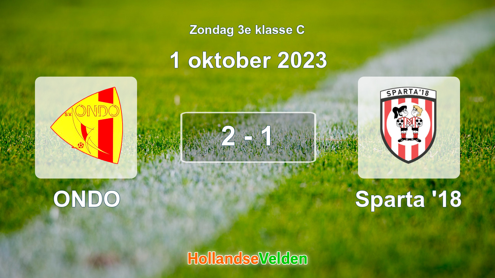 Gespeelde wedstrijd: ONDO - Sparta '18 2 - 1 (1 oktober 2023)