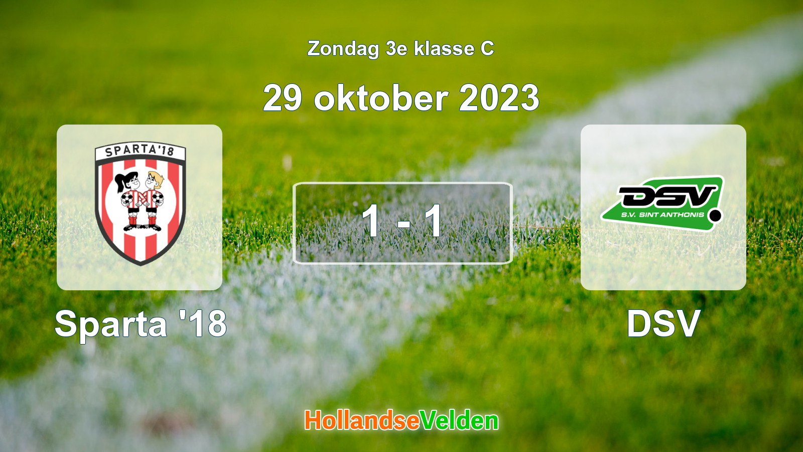 Gespeelde wedstrijd: Sparta '18 - DSV 1 - 1 (29 oktober 2023)