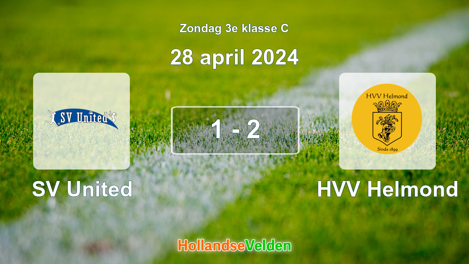 Gespeelde wedstrijd: SV United - HVV Helmond 1 - 2 (28 april 2024)