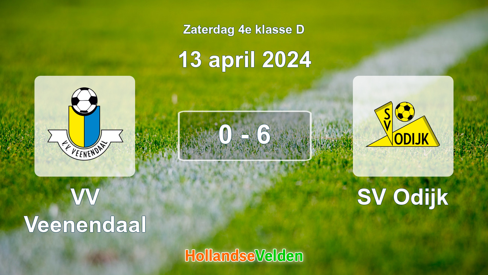 Gespeelde wedstrijd: VV Veenendaal - SV Odijk 0 - 6 (13 april 2024)