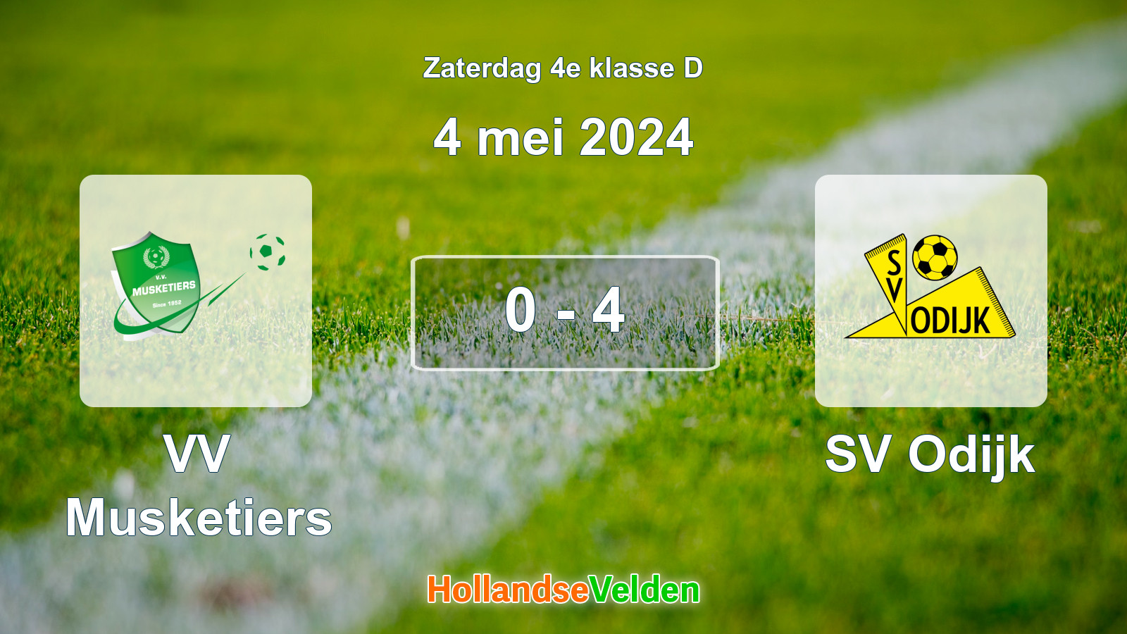 Gespeelde wedstrijd: VV Musketiers - SV Odijk 0 - 4 (4 mei 2024)