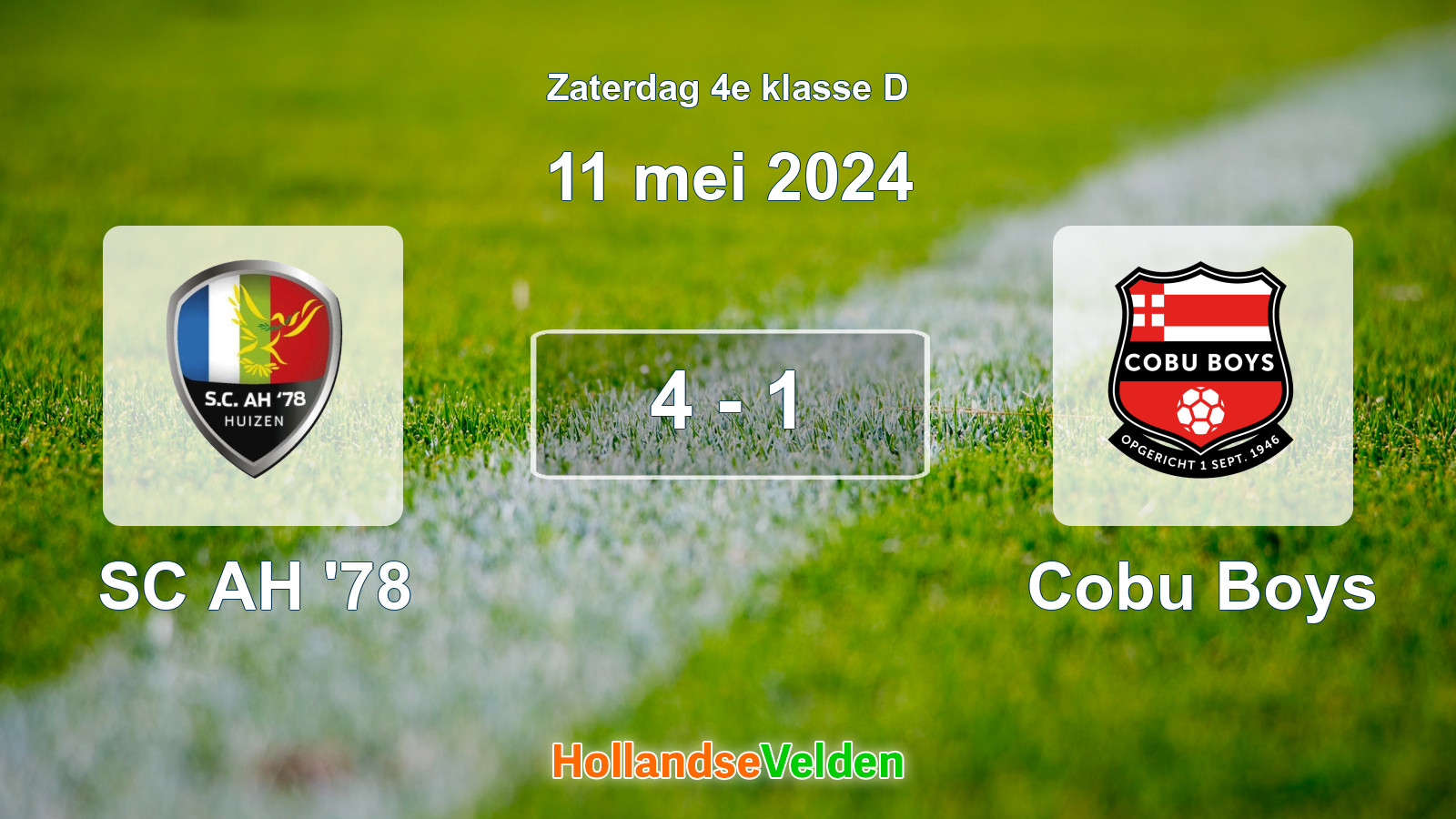 Gespeelde wedstrijd: SC AH '78 - Cobu Boys 4 - 1 (11 mei 2024)