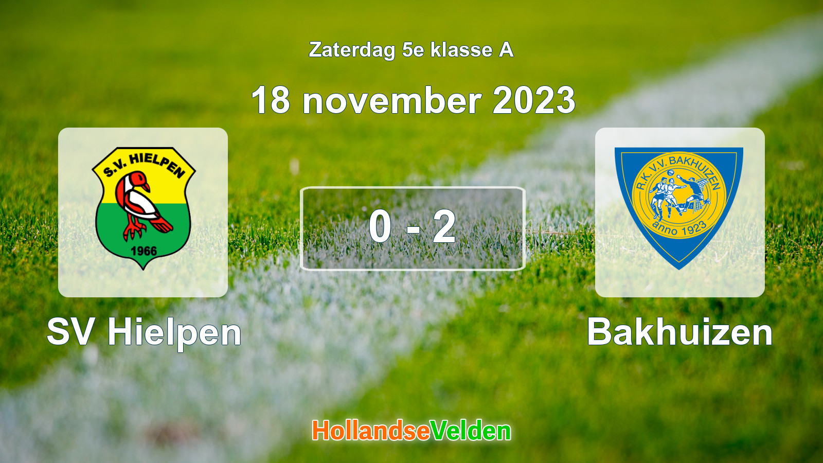 Gespeelde wedstrijd: SV Hielpen - Bakhuizen 0 - 2 (18 november 2023)